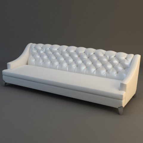 white sofa tufted back 3Dモデル .c4d .max .obj .3ds .fbx .stl .blend
