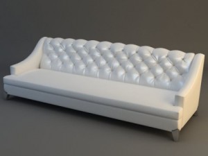 white sofa tufted back 3D Model