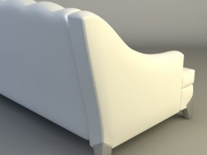 white sofa tufted back 3Dモデル