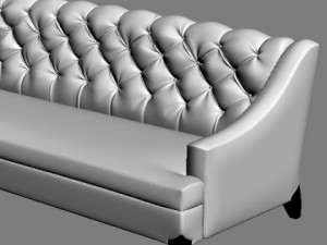 white sofa tufted back 3Dモデル