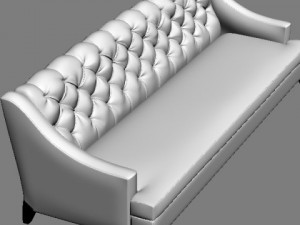 white sofa tufted back 3Dモデル