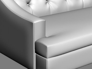 white sofa tufted back 3Dモデル