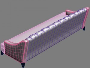 white sofa tufted back 3Dモデル