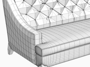 white sofa tufted back 3Dモデル
