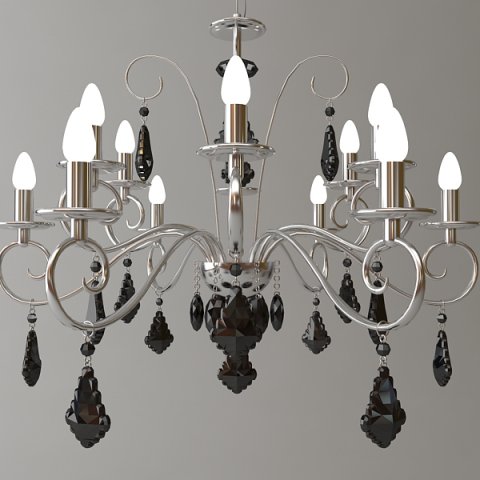 detailed chandelier 2 3D Model .c4d .max .obj .3ds .fbx .stl .blend 