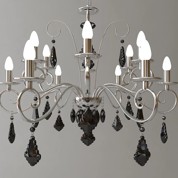 detailed chandelier 2 3D Model .c4d .max .obj .3ds .fbx .stl .blend 