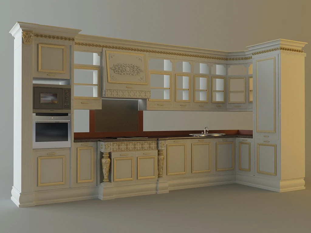 kitchen cabinets appliances 3D Model .c4d .max .obj .3ds .fbx .stl .blend