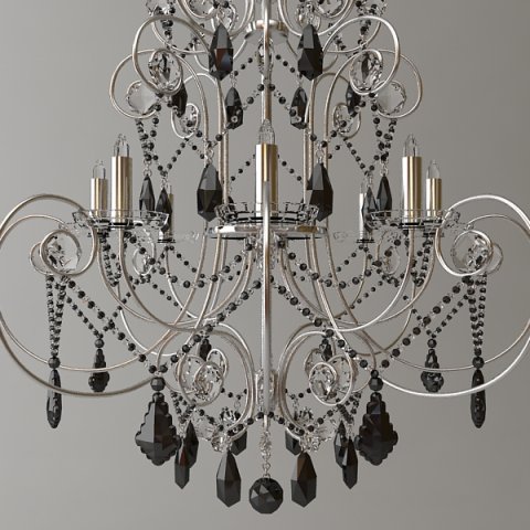 ornate beaded chandelier 2 3Dモデル .c4d .max .obj .3ds .fbx .stl .blend 
