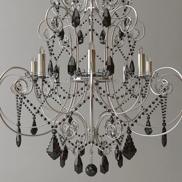 ornate beaded chandelier 2 3D Model .c4d .max .obj .3ds .fbx .stl .blend