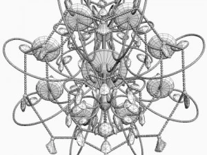 ornate beaded chandelier 2 3D Model