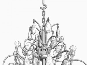 ornate beaded chandelier 2 3Dモデル
