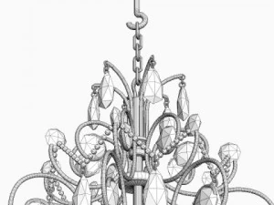 ornate beaded chandelier 2 3D Model
