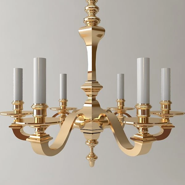 brass chandelier 3D Model .c4d .max .obj .3ds .fbx .stl .blend 