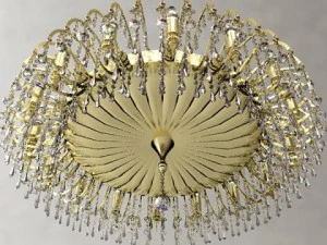 Подробная антикварная люстра 3D Модель