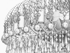 detailed antique chandelier 3D Model