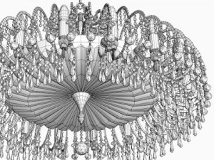detailed antique chandelier 3D Model