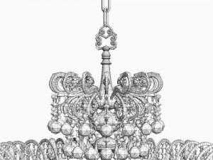 detailed antique chandelier 3D Model