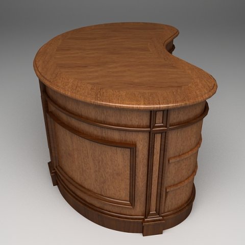 photorealistic highly detailed desk 3D Model .c4d .max .obj .3ds .fbx .stl .blend 