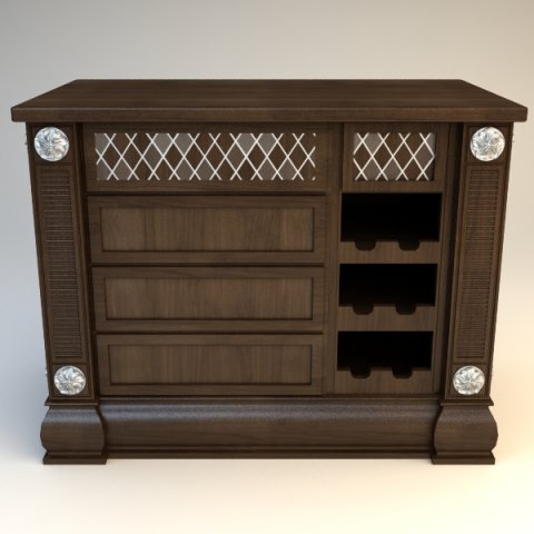 kitchen island cabinet with wine rack Modelo 3D .c4d .max .obj .3ds .fbx .stl .blend 