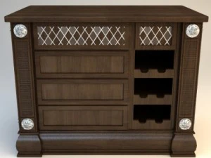 kitchen island cabinet with wine rack 3D Model