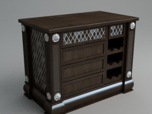kitchen island cabinet with wine rack Modelo 3D