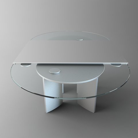 oval glass top table Model 3D .c4d .max .obj .3ds .fbx .stl .blend 