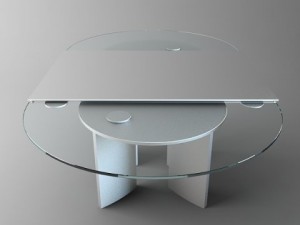 oval glass top table 3D Model