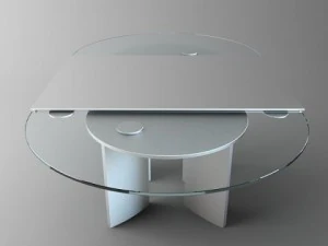 楕円形のガラストップテーブル 3Dモデル