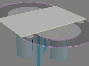 oval glass top table Model 3D