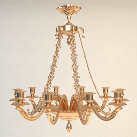 antique detailed chandelier 3D Model .c4d .max .obj .3ds .fbx .stl .blend 
