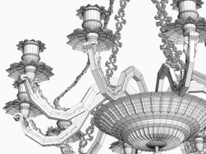 antique detailed chandelier 3D Model