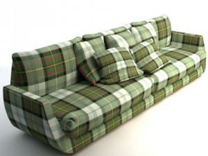 scottish plaid sofa 3D Model