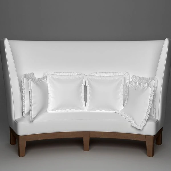 curved high back sofa 3D Model .c4d .max .obj .3ds .fbx .stl .blend 