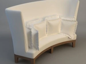curved high back sofa 3D Model