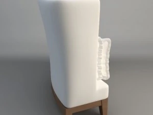 curved high back sofa 3D Model