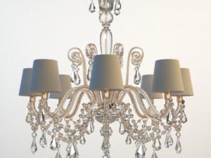 ornate beaded chandelier 3 3D Model