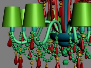 ornate beaded chandelier 3 3D 모델