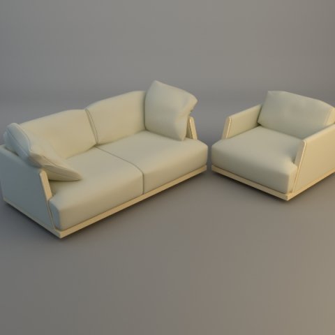 sofa and armchair 3D मॉडल .c4d .max .obj .3ds .fbx .stl .blend
