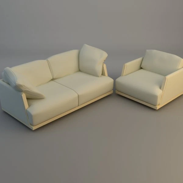 sofa and armchair 3D Model .c4d .max .obj .3ds .fbx .stl .blend 