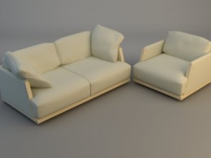 sofa and armchair 3D Model