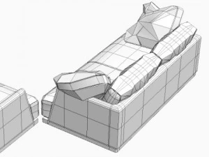 sofa and armchair 3D Model