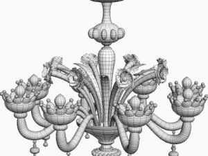 ornate crystal chandelier Modèle 3D