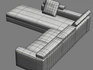 corner sofa Model 3D