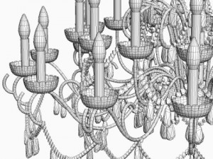 detailed beaded chandelier 3D Model