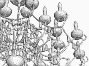 detailed beaded chandelier 3D Model