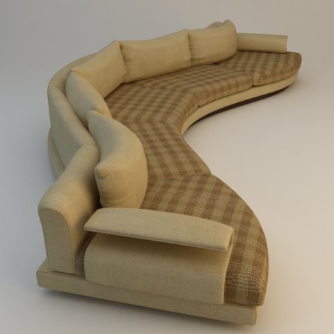 curvy sofa 3D Модель .c4d .max .obj .3ds .fbx .stl .blend 