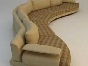 曲線的なソファ 3Dモデル