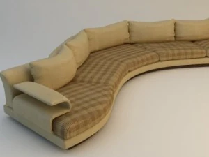 曲線的なソファ 3Dモデル