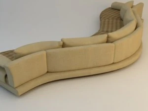 曲線的なソファ 3Dモデル