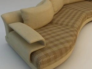 曲線的なソファ 3Dモデル
